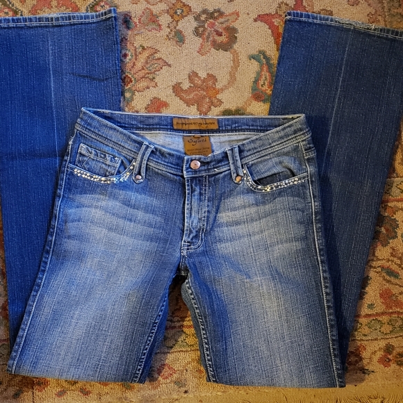 Low ride boot cut embellished jeans - Picture 2 of 7